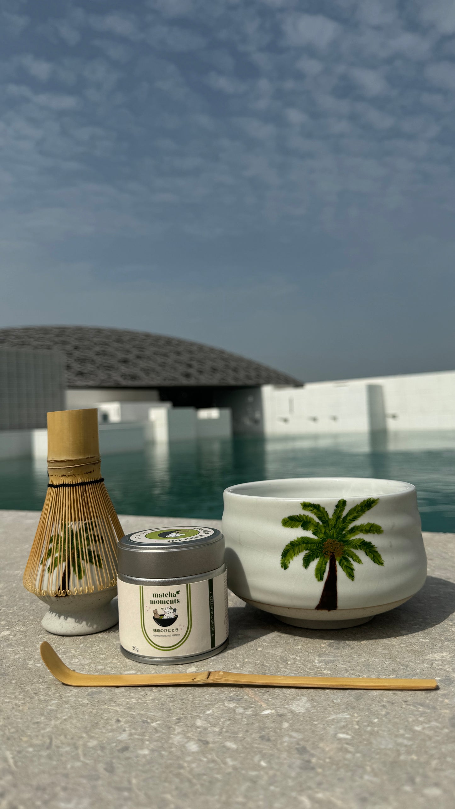 Pre-Order Hand-painted Palm Tree Set & matcha (zip lock)