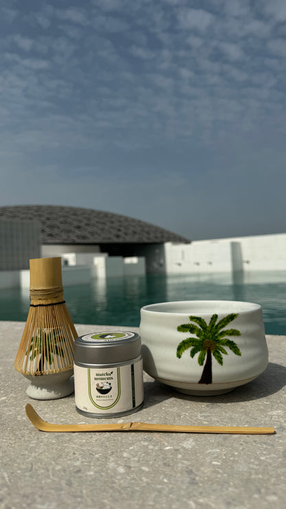 Pre-Order Hand-painted Palm Tree Set & matcha (zip lock)