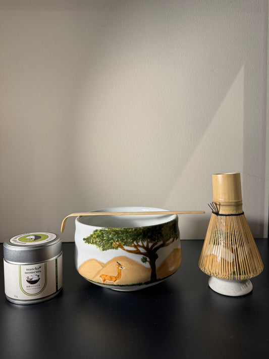 Pre-Order Hand-painted Ghaf Tree and Gazelle Set & matcha (zip lock)